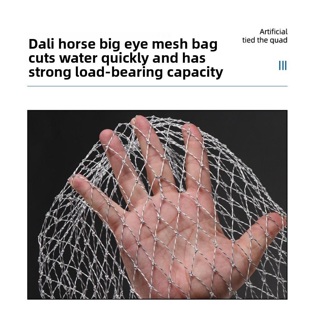 30cm Square Fishing Net Mesh Fishing Landing Net Alloy Material Fishing Catching Basket Anti-hook Large Capacity Portable