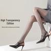 Women's Spring/Summer Love Stockings: Thin White Pantyhose with Sweet Bow and Polka Dots - Lolita JK Style In Black Silk
