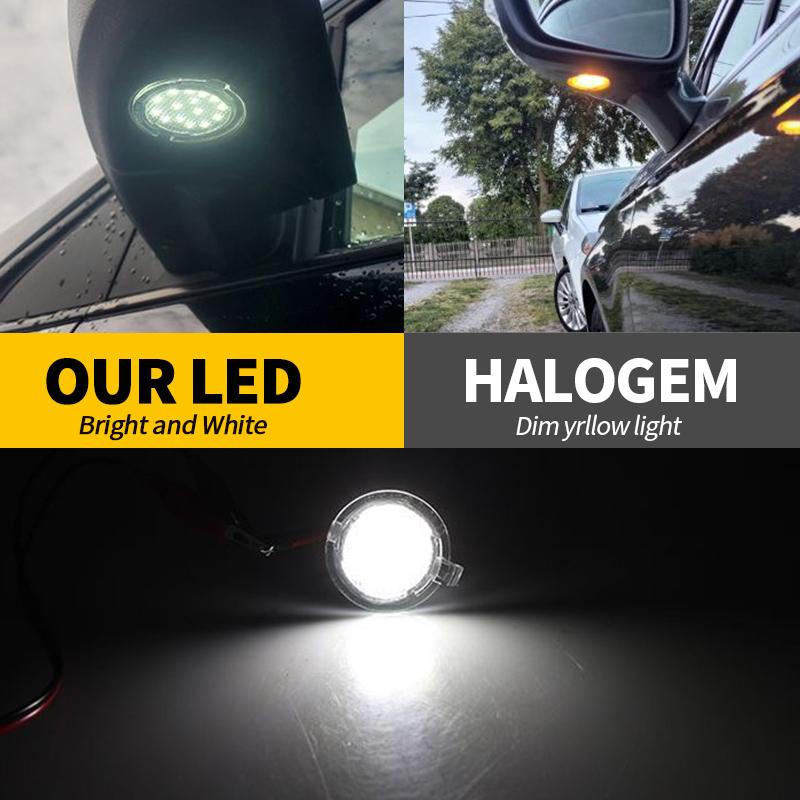 2pcs LED Pathway Lighting CANBUS Under Side Mirror Puddle Light for Ford Explorer 2011-2016 Everest 2015-2017 Taurus 2008-2017
