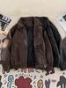 Unisex Retro PU Leather Motorcycle Jacket: Padded, Thick, Versatile & Stylish with Lapels