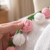 Handmade Crochet Floral Bouquet Blanket Soft and Lightweight Throw with Decorative Edging for Home Use and Seasonal Decoration