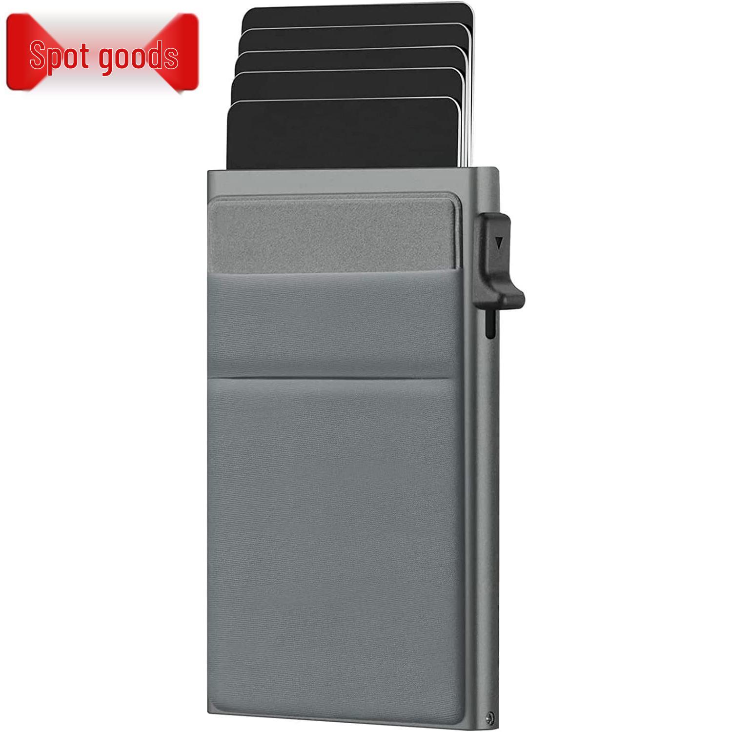 Men s RFID Aluminum Card Holder: In-Stock, Side-Push Design