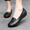 Sapatos Femininas Women Fashion Round Toe Black Pu Leather Slip On Flat Loafers Lady Cool Anti Skid Comfort Office Shoes Ga187