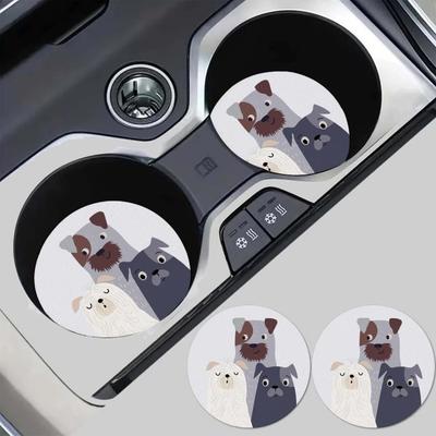 2PCS Cute Puppy Car Personalized Water Cup Mat Stand Anti Slip Mat Bottle Stand Cup Stand Car Interior Anti Slip Cup Stand