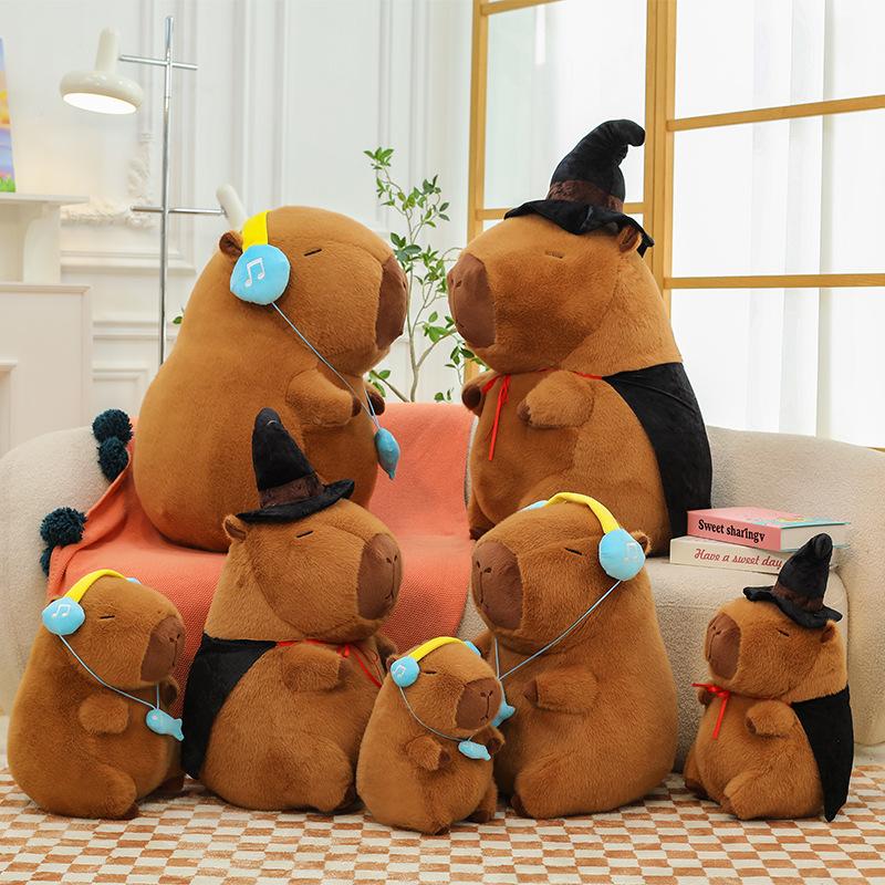 Magic Headphones Capybara Doll Large Kapibara Plush Doll Sleeping Pillow