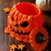 New Melting Halloween Pumpkin Candy Bowl, Spooky Pumpkin Shape Snack Storage Bowl for Holiday Party Decor