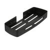 Bathroom Storage Shelf Stainless Steel Wall Mounted Rectangular Drain Rack for Toiletries No Drill Installation Black