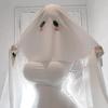 White Phantom Hooded Scarf For Horror Cosplay Stretchy Polyester Fabric Head Cover Ideal For Haunted House Event