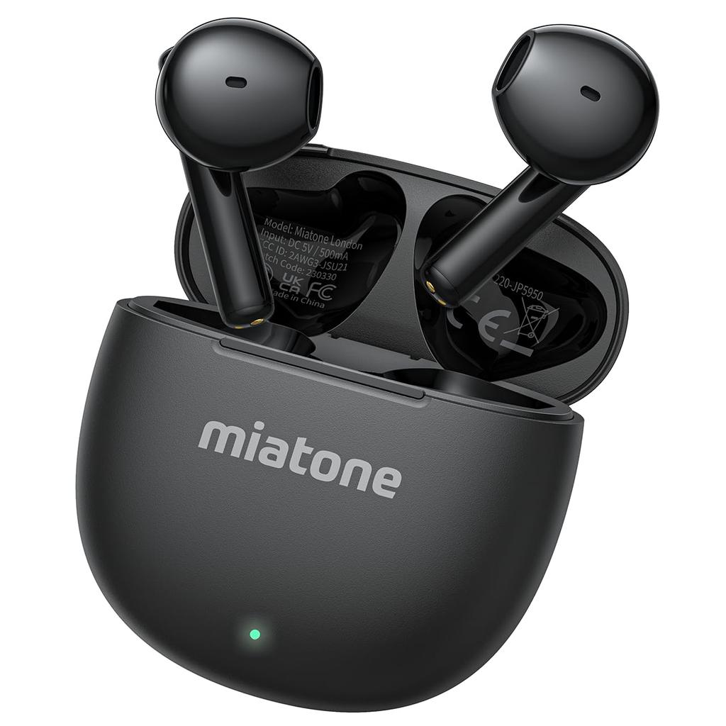 For 9 Hours Playtime 50 Hours Total MIATONE Wireless Bluetooth Automatic Separate Left and Right Fast Smartphone Gift [New 2025 & Playtime] Earbuds,