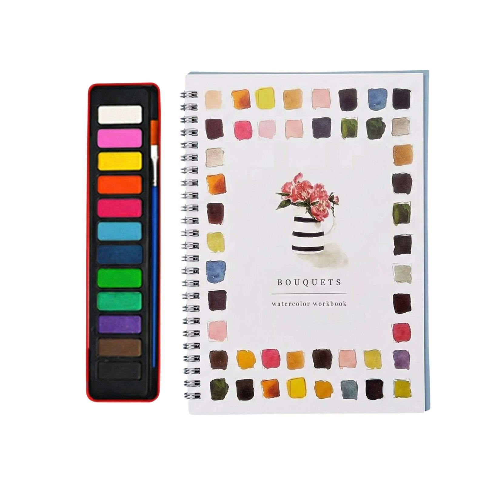 

Watercolor Coloring Book Thick Paper Painting Sketch Pad One Size
