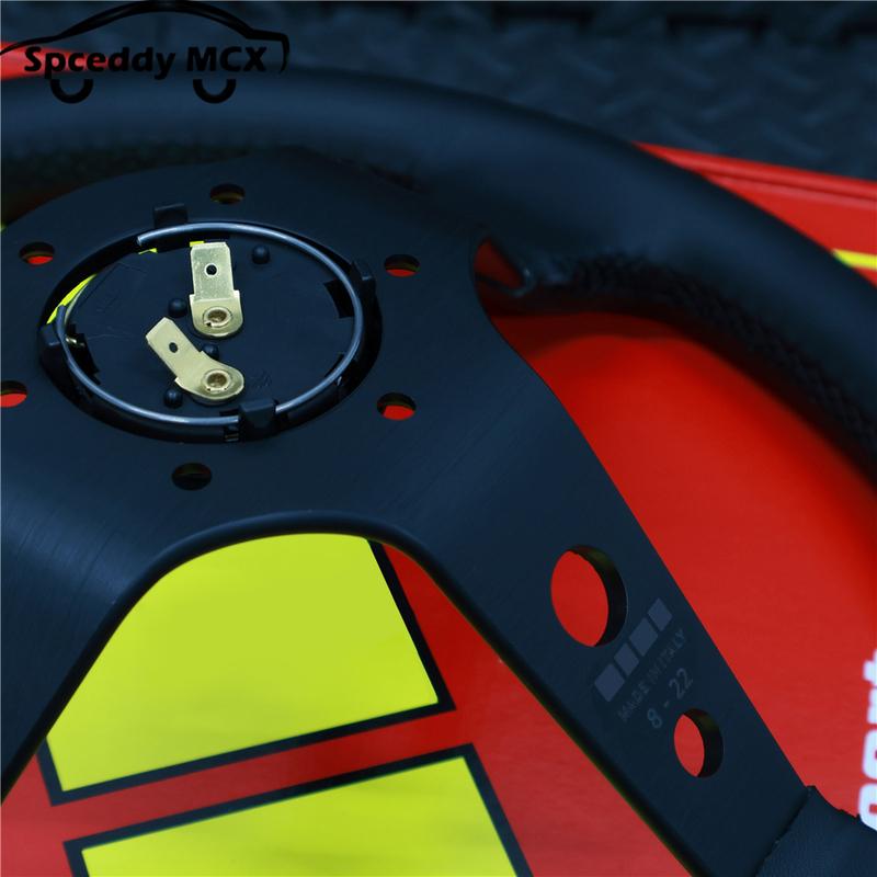 14inch 350mm Car Steering Wheel Suede Leather/Genuine Leather Deep Concave Drift JDM Racing Black Edition 2407MOBE125