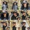 Solar Fan Hat with Neck Flap USB Rechargeable UV Dual Cooling Fan Fishing Hat Foldable Men Women Fisherman Hiking Mou