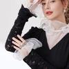 Elegant Detachable Cuffs Lace Collar And Arm Sleeve Set For Women Ruched False Cuffs Sweater Blouse Wrist Warmers