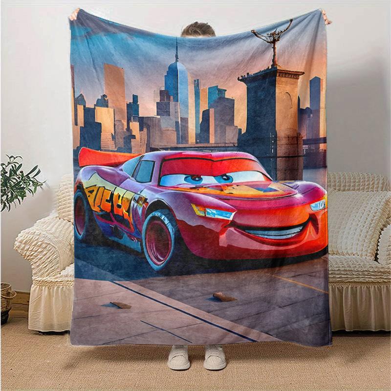 1pc City Lights Adventure Flannel Blanket Soft Warm Throw Blanket for Bedroom Living Room Bed Travel Camping Picnic Gift. M730065