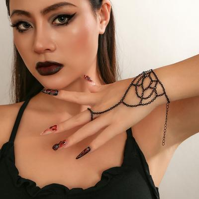 Halloween Chain Finger Bracelet Female, Sweet Cool Dark Spider Web Jewelry Single Jewelry