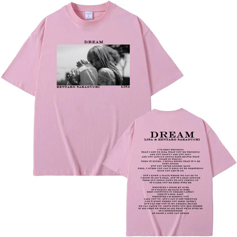 LISA - DREAM Feat. Kentaro Sakaguchi T Shirt Short Sleeve 100%Cotton Summer Tee-shirt Graphic PrintingTshirt O-neckClothing Tops