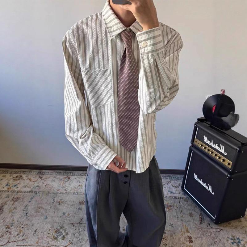 Spring and Autumn Striped Shirt Men's High-end Versatile Long-sleeved Casual Sun Protection Jacket