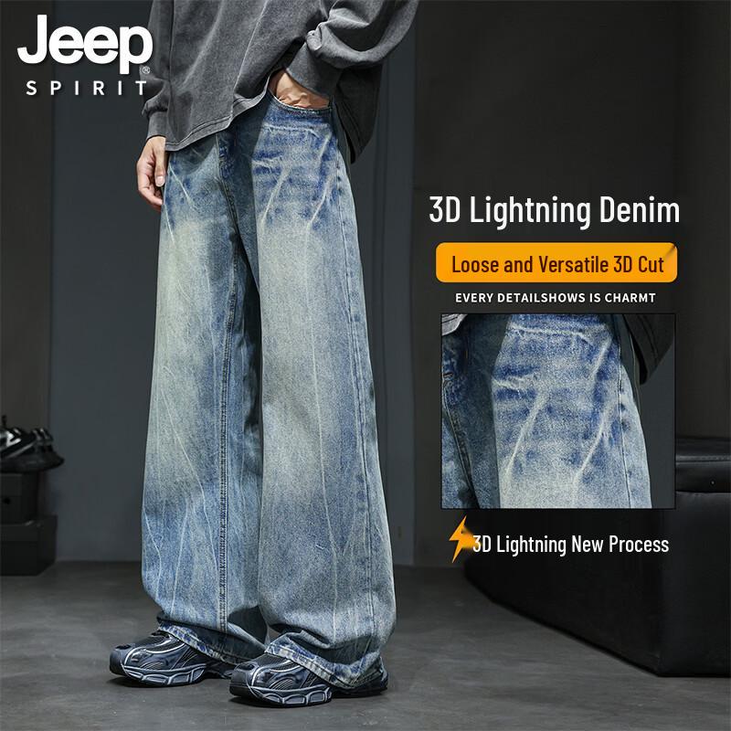 JEEP SPIRIT Men s High-Street Straight Leg Jeans 2XL