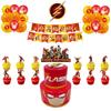 The Flash Themed Birthday Party Decorations Set With Banner, Cake Topper, And Balloons