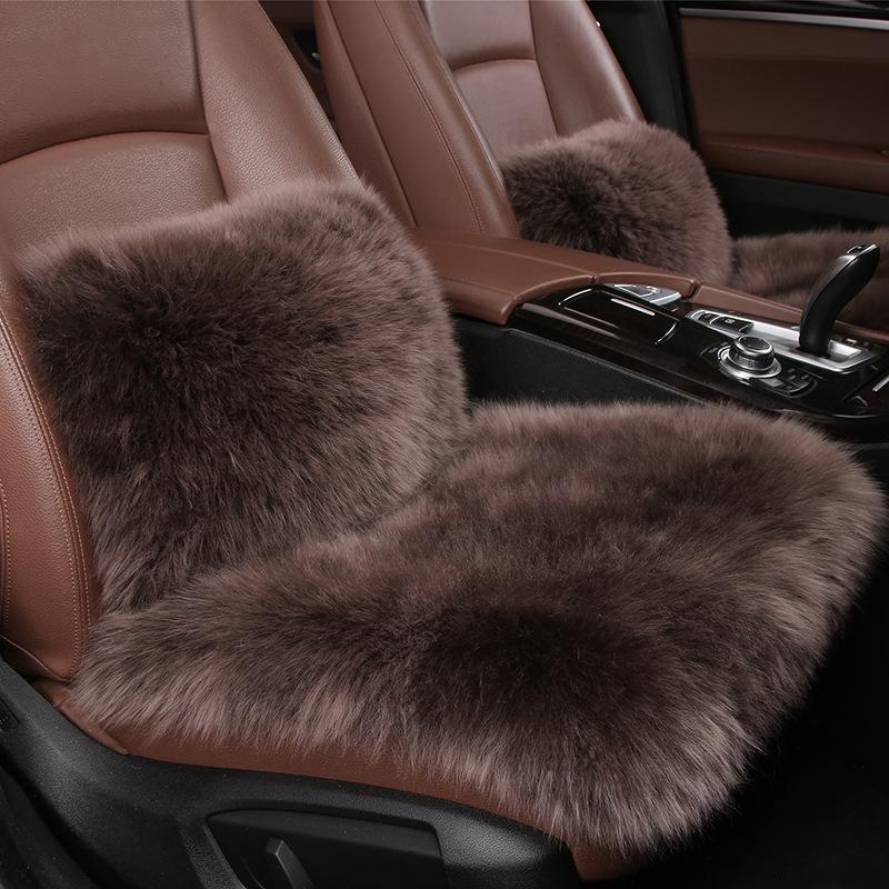 11 Colors Australian Pure Natural Wool Car Seat Cover Long Plush Sheepskin Winter Seat Cushion Waist Pillow Fuzzy Seat