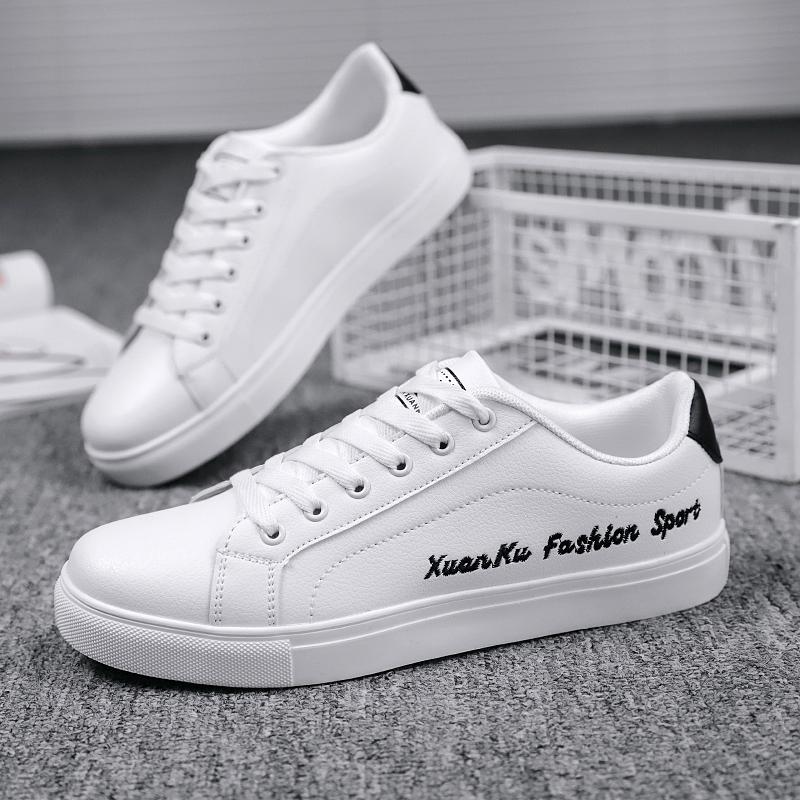 2025 New Men Sneakers Fashion Breathble Vulcanized Shoes Pu Leather Platform Shoes White Lace Up Casual Footwear Zapatos Mujer