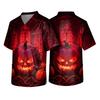 Haut d'uniforme pour soignant, Halloween, imprimé, col en V, manches courtes, poche, haut de travail