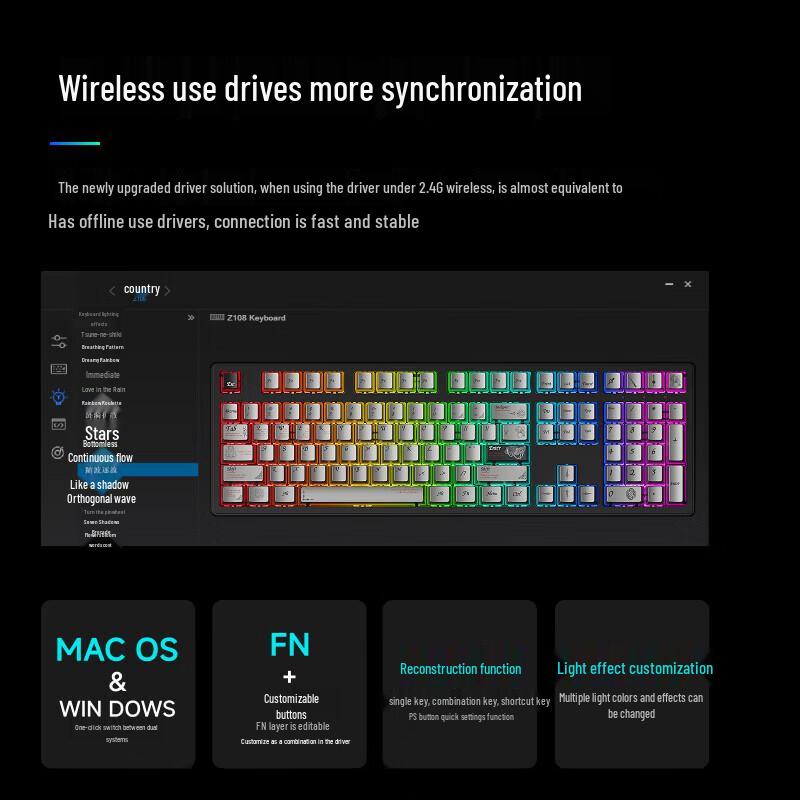 Foloze Z108 Cherry MX Custom Mechanical Keyboard