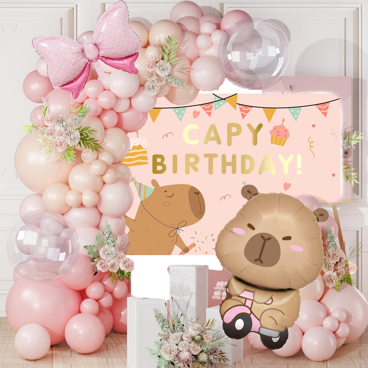 

Воздушный шар на день рождения Воздушный шар капибара Детский фон для дня рождения Набор ткани Оформление для вечеринки Style 9 88-piece set