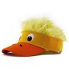 Funny Yellow Duck Visor Hat with Furry Hair, Novelty Cartoon Duck Baseball Cap, Unisex Sun Visor for Summer Outdoor Use
