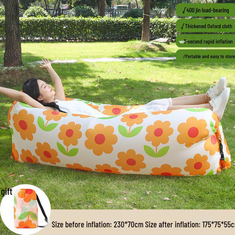 Canapea Gonflabilă de Exterior Lazy - Sac de Dormit Portabil și Pliabil în Stil Pernă