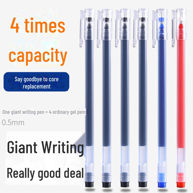 Jätte 0,5 mm Gelpenna - Stor Kapacitet, Snabbtorkande Nålspets för Kontor & Tentor