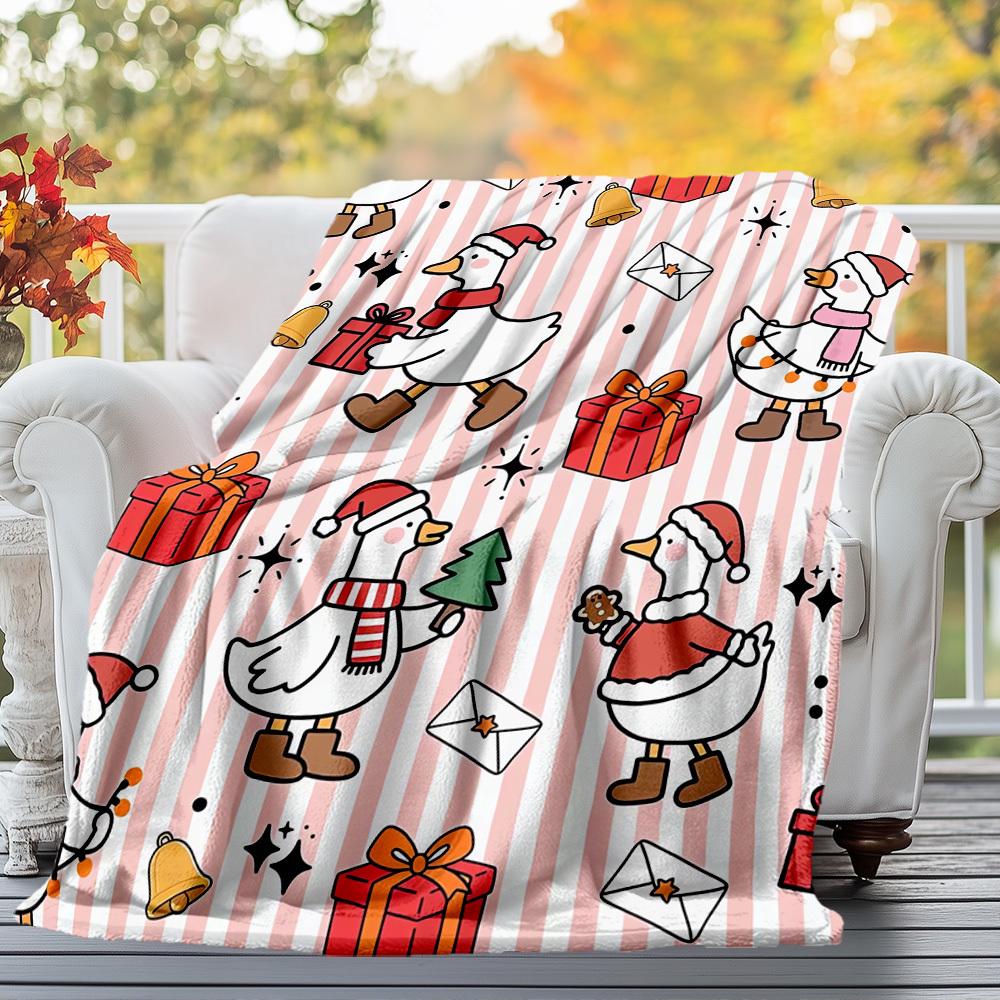 Christmas Duck Outdoor Flannel Blankets, Outdoor travel, Home Blankets, Fan Gifts,Suitable for All Seasons, Christmas Gifts. R1127044