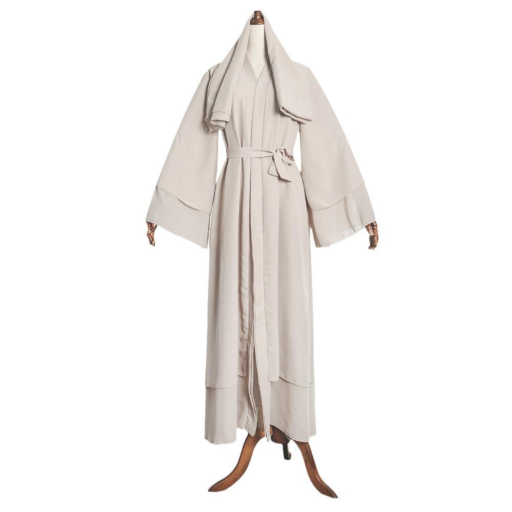 Muslim Plus Size Women's Apricot Cardigan: Sun Protection Long Robe Dress 2023