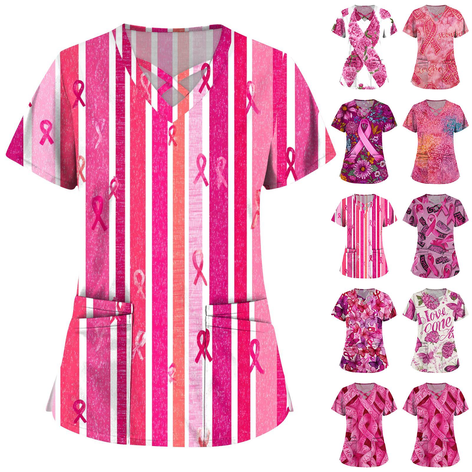 

Women s Fashion V-Neck Short Sleeve Overalls Double Layer Pocket Printed Tops Apparel L бежевий