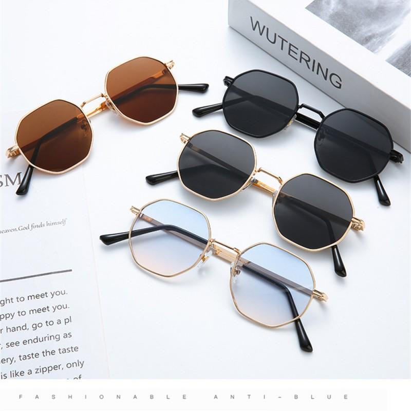 Metal Sunglasses Vintage Polygon Frame For Women Sunglasses Men Luxury Brand Design Sun Glasses Women Mirror Gafas De Sol UV400