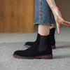 Autumn/Winter Women Boots Genuine Leather Women Shoes Round Toe Chunky Heel Shoes Ankle Boots Modern Chelsea Boots