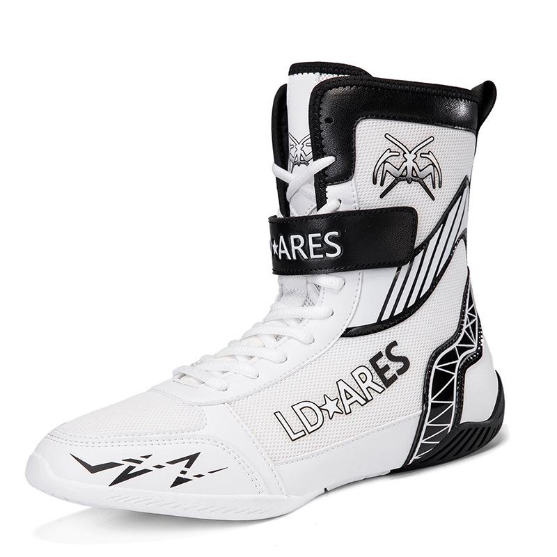 Scarpe da boxe da uomo e da donna high-top da combattimento Sanda scarpe speciali Allenamento fitness indoor Scarpe da wrestling Scarpe professionali per free fighting