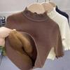 Kids Thickened One Piece Fleece Half Turtleneck Knit Sweater Anti Pilling Warm Base Layer Stylish Inner Wear Children Clothing