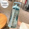 Portable 2000ml Large Capacity Water Bottle Food Grade Plastic Straw Cup with Scale Simple Outdoor Leak-proof Sports Water Bottles.