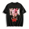 Vintage Cherry Bow MAMA Print Casual Crew Neck Short Sleeve Top Pure Cotton T-shirt