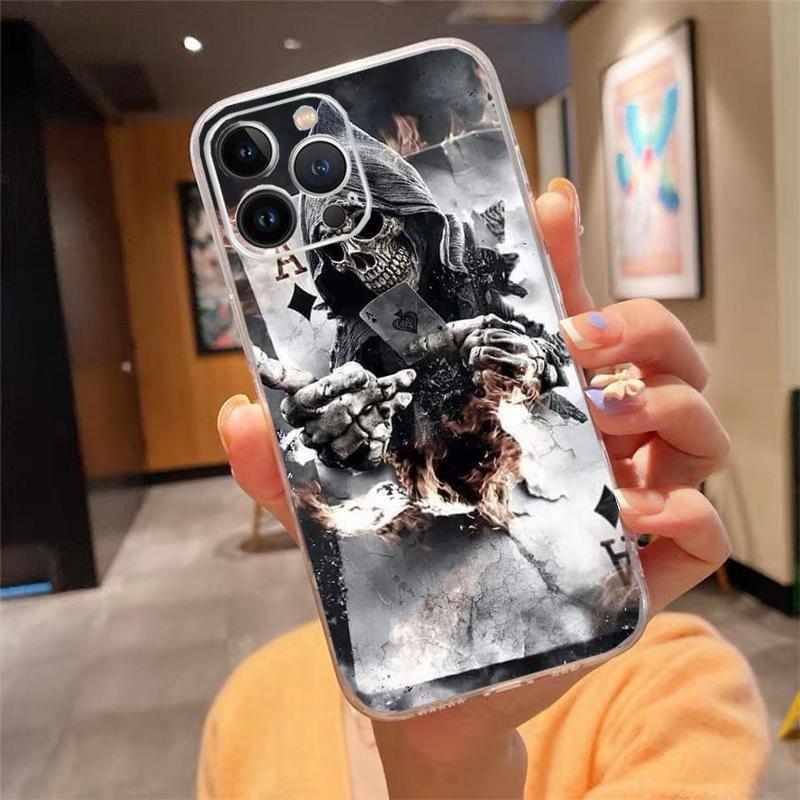 Phone Case For Iphone 17 Pro Max Air 16 15 14 13 Pro Max 15 16 Pro 15Plus Grim Reaper Skull Skeleton