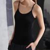 Dames Camisole Tanktop met Ingebouwde BH Spaghettibandjes Ronde Hals Gewatteerd Basic Cami Shirt Zomer Casual Mouwloos Trainings Topje