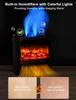 Electric Fireplace Heater 3D Flame, Humidifier, Thermostat, Remote Control, 1500W Portable Space Heater