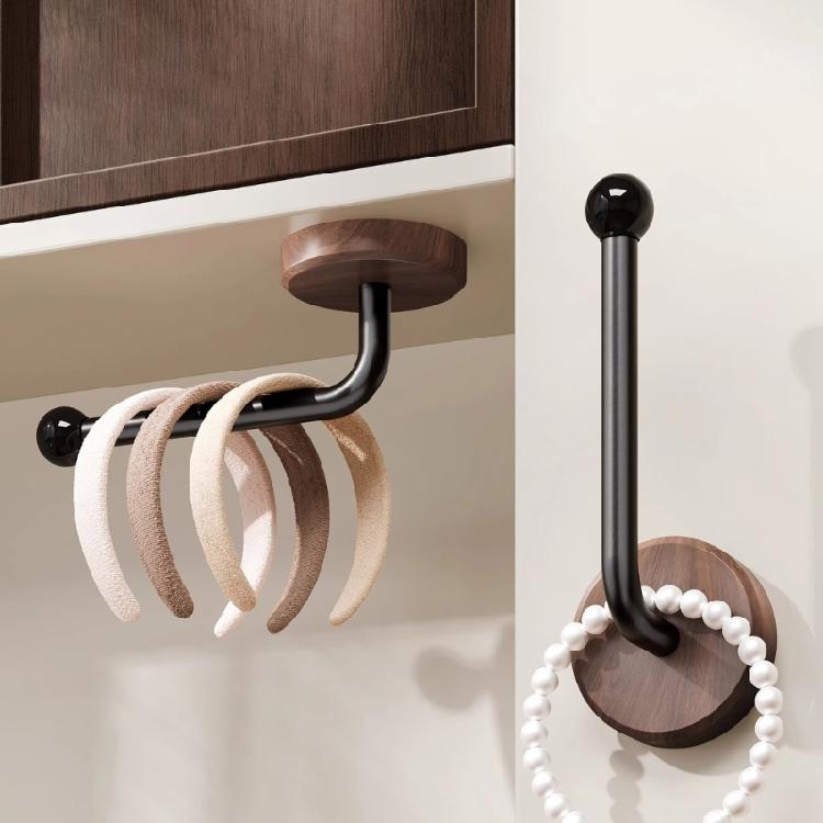 Hölzerner Badezimmerhaken Bohrlos Naturholz-Finish Platzsparende Aufbewahrungslösung Bukolische Holzhaken-Dekore