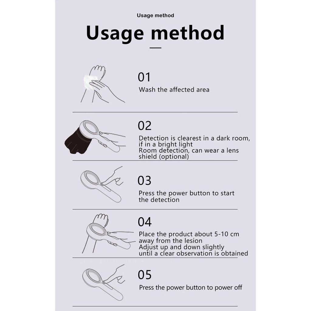 NEW UV Magnifying Woods Lamp Skin Analyzer Facial Beauty Testing Light for Skin Care Analysis Detection