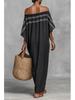 European Summer One-Shoulder Batwing Sleeve Maxi Dress for Women