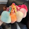 Lovely Heart Keychain Simple Car Key Chain Plush Pompoms Hanging Ornaments Keyrings Bag Pendant Keychain Accessories