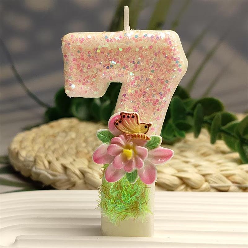Creative and Exquisite Design Butterfly Flower Digital Candle Birthday Cake DIY Decoration Colorful and Diverse Styles