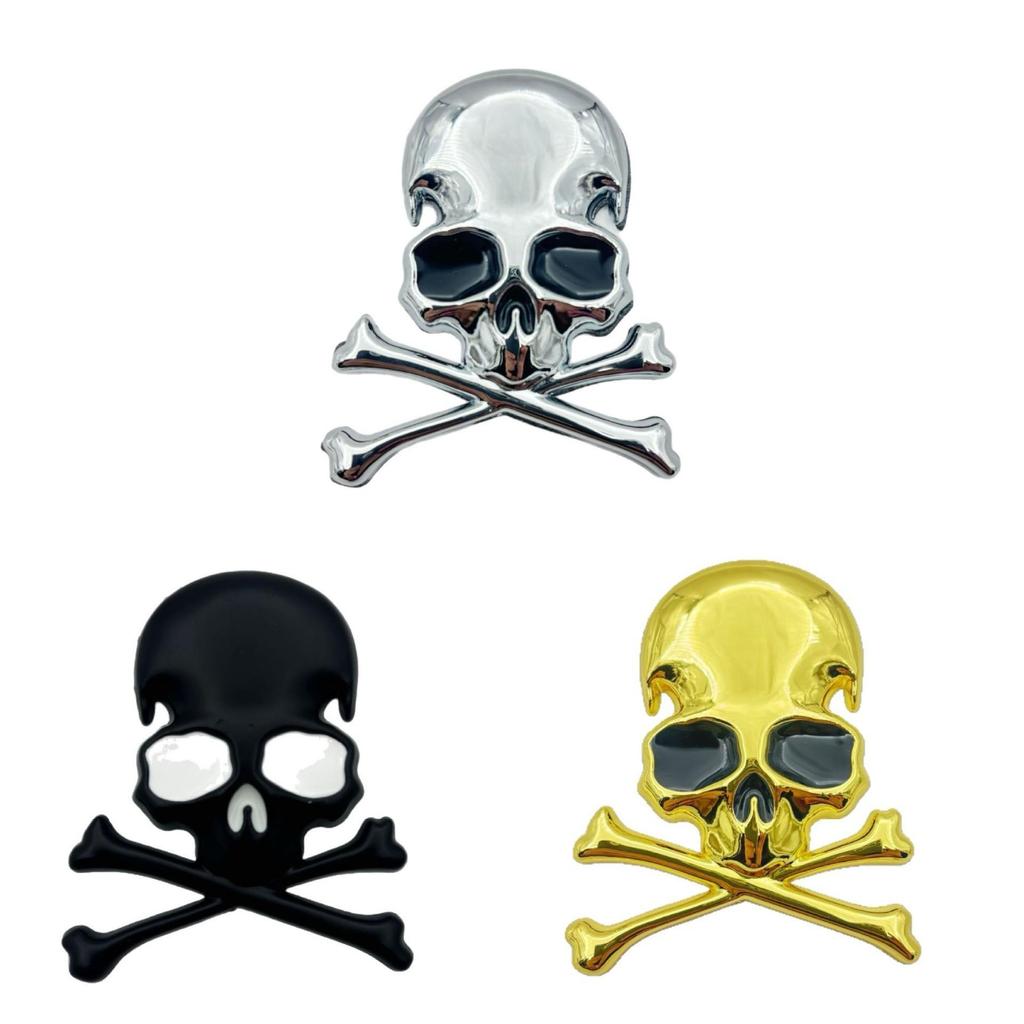 Metal Skull Car Decal: One-Piece Ghost Head Rear Sticker