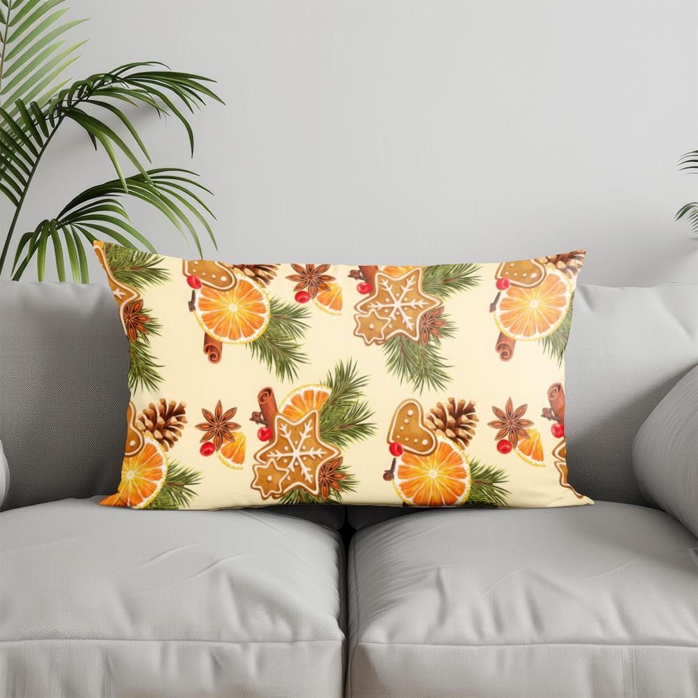 Home Decor Merry Christmas Chevron Pillow Suitable For Sofa Bedroom Car Pillow Cover Cushion Rectangular Back Cushion